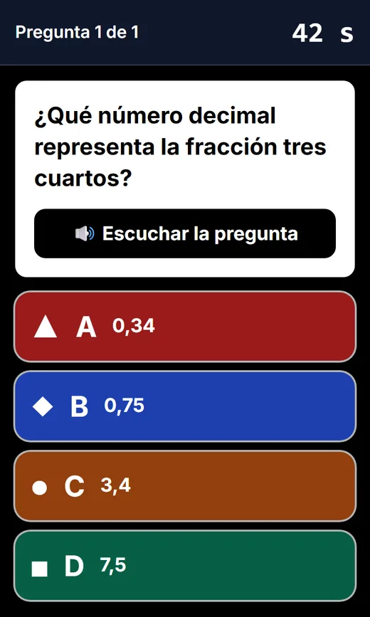 Juego de preguntas en el celular